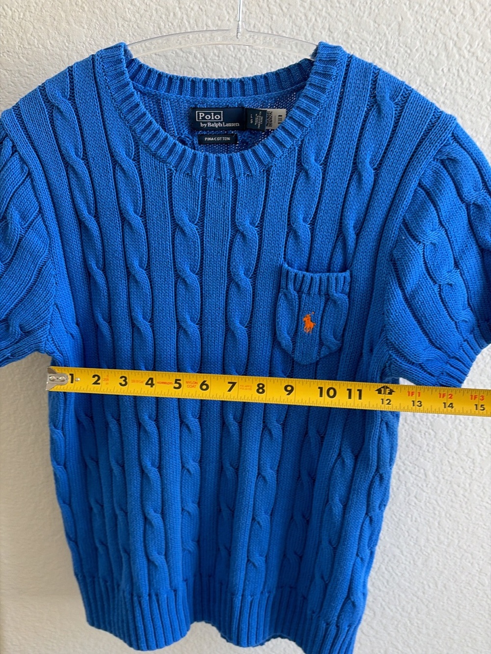 Polo Ralph Lauren Blue Cable Knit Short Sleeve Sweater 💙 - Picture 4 of 4